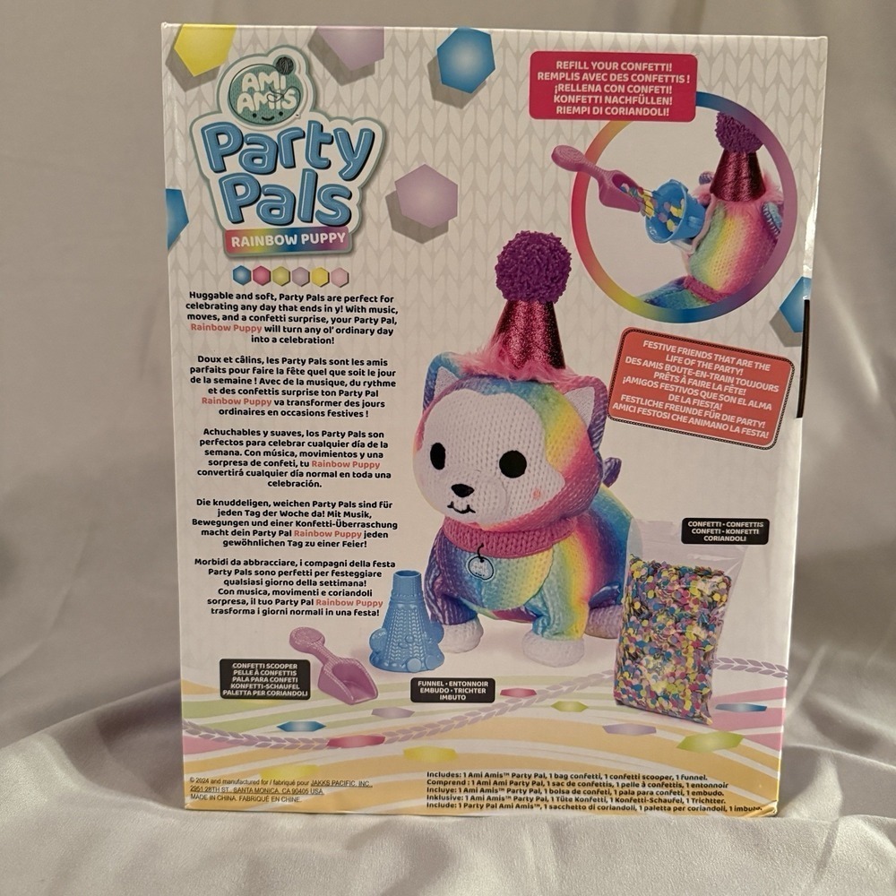 Ami Amis Party Pals Rainbow Puppy Kids Toy Rainbow Excellent Interactive Music - Picture 4 of 6